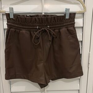 NWT Faux Leather Brown Women's Shorts